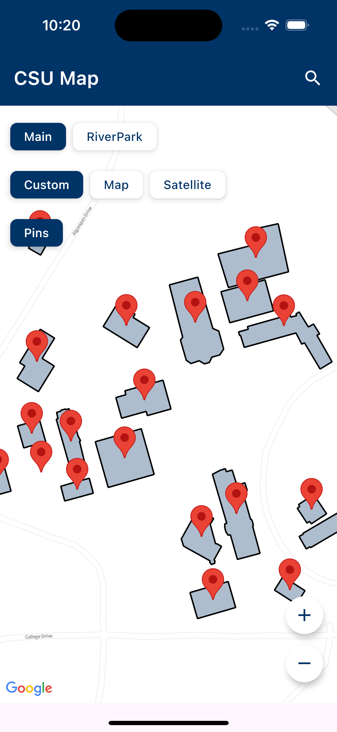 Campus Map on iOS